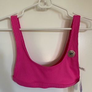 Forever 21 Ribbed Pink Bikini Top